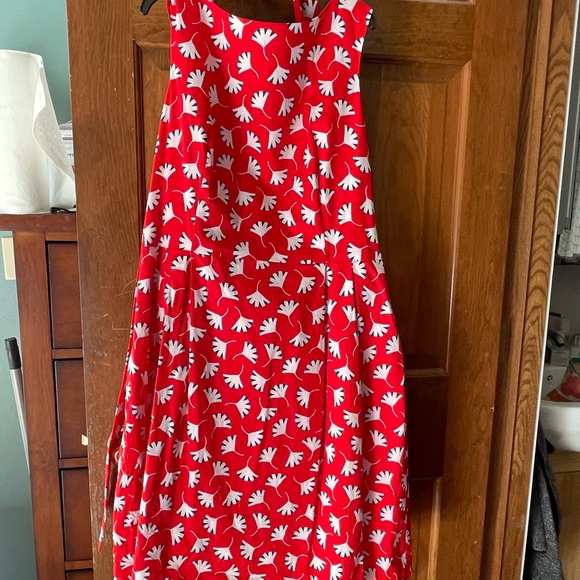 Ann Klein Red/Black Patterned Cocktail Dress / Size 16 - Picture 3 of 8